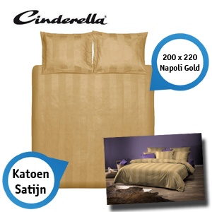 iBood - Cinderella Dekbedovertrek set – Napoli Gold – 200x220 iBood - Cinderella Dekbedovertrek set – Napoli Gold – 200x220