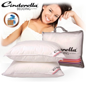 iBood - Cinderella Luxe Hoofdkussens Duopack Anti-Allergeen met luxe Katoenen Tijk iBood - Cinderella Luxe Hoofdkussens Duopack Anti-Allergeen met luxe Katoenen Tijk