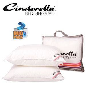 iBood - Cinderella Luxe Hoofdkussens Duopack Anti-Allergeen met Perkal Katoenen Tijk