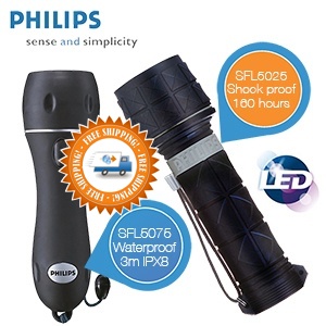 iBood - Combiset van 2 Philips LED zaklampen