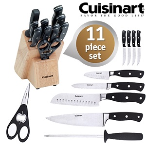 iBood - Cuisinart 11-delige messenset - messen, aanzetstaal, houten messenblok