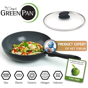iBood - De Original Greenpan Kyoto 30 cm wok met deksel iBood - De Original Greenpan Kyoto 30 cm wok met deksel