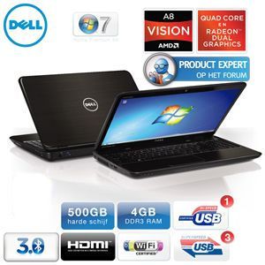 iBood - Dell 15.6 inch Inspiron Laptop met AMD Llano A8-3520M quadcore processor en QWERTY toetsenbord