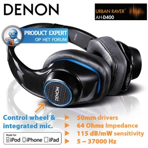 iBood - Denon AH-D400 koptelefoon met pompende, brutale, krachtige bas!