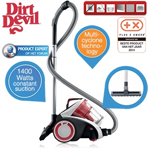 iBood - Dirt Devil Multicyclone stofzuiger met 3 in 1 combiborstel en parketborstel – geen zuigkrachtverlies!