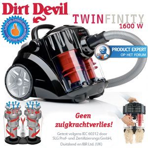 iBood - Dirt Devil Twinfinity krachtige 1600 Watt Multicyclone stofzuiger (zakloos) iBood - Dirt Devil Twinfinity krachtige 1600 Watt Multicyclone stofzuiger (zakloos)