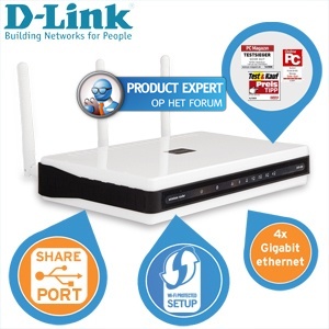 iBood - D-Link DIR-655 Gigabit N Router met drie richtbare antennes iBood - D-Link DIR-655 Gigabit N Router met drie richtbare antennes