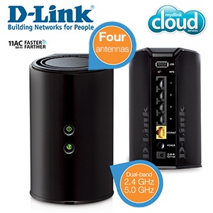 iBood - D-Link Draadloze AC 1200 dual-band router met 4 Gigabit-poorten
