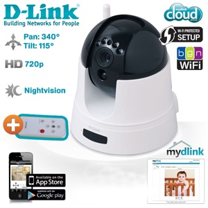 iBood - D-Link pan/tilt/zoom gemotoriseerde 720p IP-camera met Ethernetpoort en WiFi b/g/n iBood - D-Link pan/tilt/zoom gemotoriseerde 720p IP-camera met Ethernetpoort en WiFi b/g/n