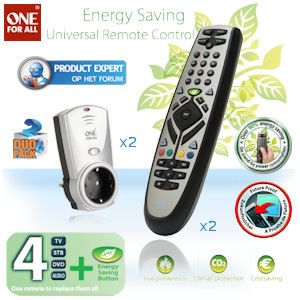 iBood - Duo Pack OneForAll Universal Remote Control, stuurt maximaal 4 apparaten en bespaart energie iBood - Duo Pack OneForAll Universal Remote Control, stuurt maximaal 4 apparaten en bespaart energie
