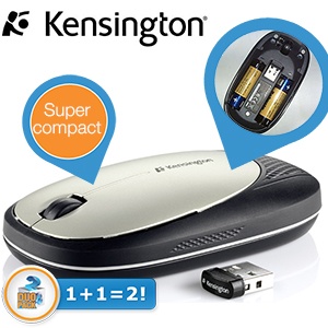 iBood - Duopack Kensington draadloze muis met nano-ontvanger iBood - Duopack Kensington draadloze muis met nano-ontvanger