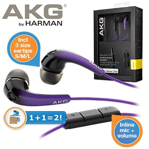iBood - Duopack Noise cancelling AKG in-ears met inline mic & volume control iBood - Duopack Noise cancelling AKG in-ears met inline mic & volume control