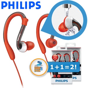 iBood - Duopack Philips ActionFit Sport in-ears SHQ3000 met AcionFit iPhone app