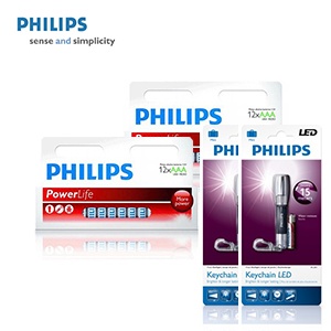 iBood - DUOPACK Philips led keychain SFL2001P/10 + Philips Alkaline 12x AAA LR03 iBood - DUOPACK Philips led keychain SFL2001P/10 + Philips Alkaline 12x AAA LR03