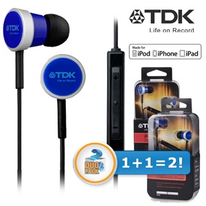 iBood - Duopack TDK Life on Record in-ears met iPhone-bediening