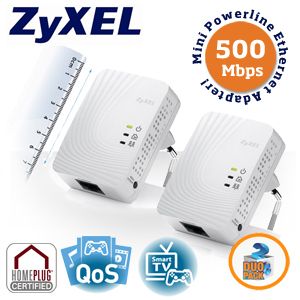 iBood - DuoPack ZyXEL PLA4201 500Mbps mini powerline-ethernetadapter