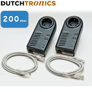 iBood - Dutchtronics 200Mbit PowerLine AV Starter Kit met Passthrough