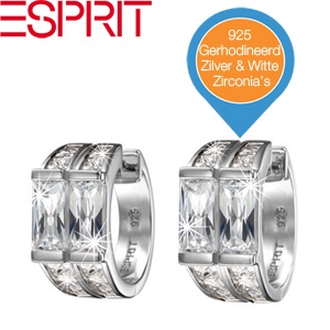 iBood - Esprit Creolen IOCONY GLAM oorbellen – zilver met witte zirkonia's iBood - Esprit Creolen IOCONY GLAM oorbellen – zilver met witte zirkonia's