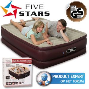 iBood - Extra Hoog Tweepersoons Airbed met Ingebouwde Accu Pomp