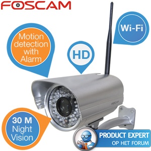 iBood - Foscam FI9805W HD Outdoor IP-camera met 3m lange verlengingskabel geschikt voor buiten iBood - Foscam FI9805W HD Outdoor IP-camera met 3m lange verlengingskabel geschikt voor buiten