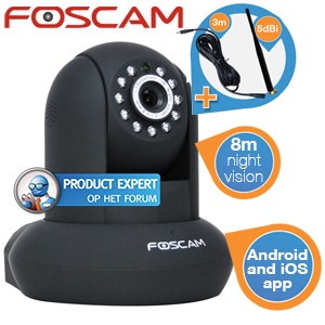 iBood - Foscam FI9831W WiFi HD indoor camera (Bundel met 5dBi antenne en 3 meter power cable)
