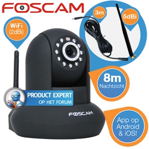 iBood - Foscam HD IP-camera bundel met 5dBi antenne en 3m zwarte extensiekabel
