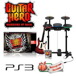 iBood - Guitar Hero: Warriors of Rock Super Bundel voor Playstation 3 – Inclusief Gitaar, Drumstel en Microfoon