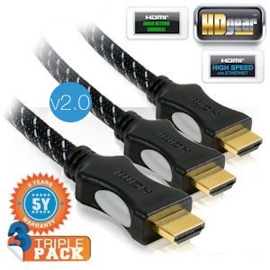 iBood - HDGear High Speed v2.0 HDMI Kabels 2 meter Gold-Plated Triplepack iBood - HDGear High Speed v2.0 HDMI Kabels 2 meter Gold-Plated Triplepack