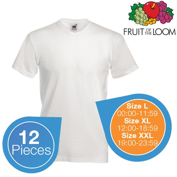 iBood Health & Beauty - 12 witte katoenen t-shirts