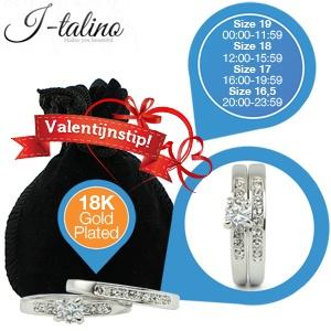 iBood Health & Beauty - 18K witgoud vergulde dubbele ring met 15 echte Stellux zirkonia's ? maat 17 (online van 16:00-19:59) iBood Health & Beauty - 18K witgoud vergulde dubbele ring met 15 echte Stellux zirkonia's ? maat 17 (online van 16:00-19:59)