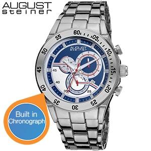 iBood Health & Beauty - August Steiner herenhorloge met chronograaf, metaal, zilver iBood Health & Beauty - August Steiner herenhorloge met chronograaf, metaal, zilver