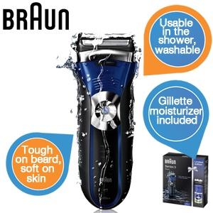 iBood Health & Beauty - Braun 340s Wet & Dry scheerapparaat Limited Edition met Gillette Series Moisturizer