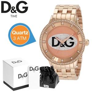 iBood Health & Beauty - D&G Time rosé-goudkleurig dameshorloge afgezet met kleine glimmende steentjes