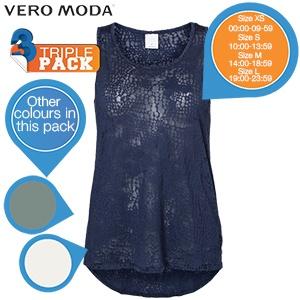 iBood Health & Beauty - Drie Vero Moda damestopjes in verschillende kleuren ? maat L online: 19:00-23:59