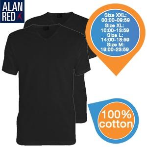 iBood Health & Beauty - Duopack Alan Red Roma heren T-shirts ? 2x zwart in maat L (online: 14:00-18:59)