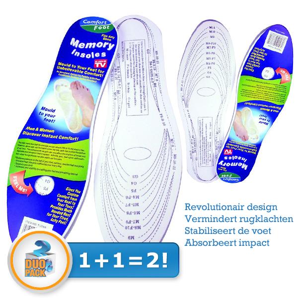 iBood Health & Beauty - Duopack Memory foam inlegzolen iBood Health & Beauty - Duopack Memory foam inlegzolen
