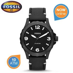 iBood Health & Beauty - Fossil herenhorloge met edelstalen kast en leren band ? Zwart (00:00-13:59)