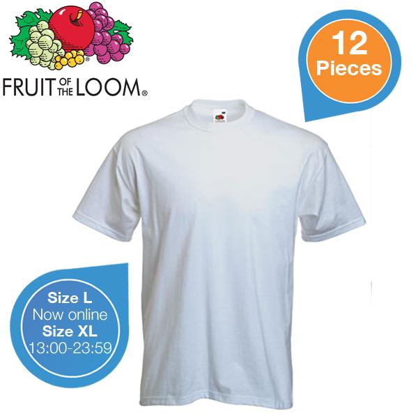 iBood Health & Beauty - Fruit of the loom 12 witte t-shirts iBood Health & Beauty - Fruit of the loom 12 witte t-shirts