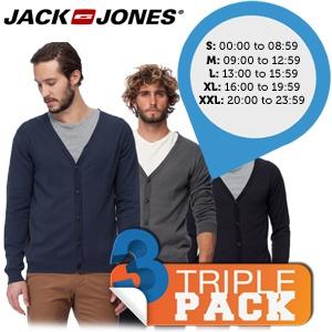 iBood Health & Beauty - Jack & Jones 3-pack gebreide vesten Grijs, Navy en Zwart - maat L