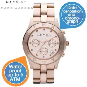 Marc Jacobs roestvast stalen dameshorloge waterdicht tot 5 ATM