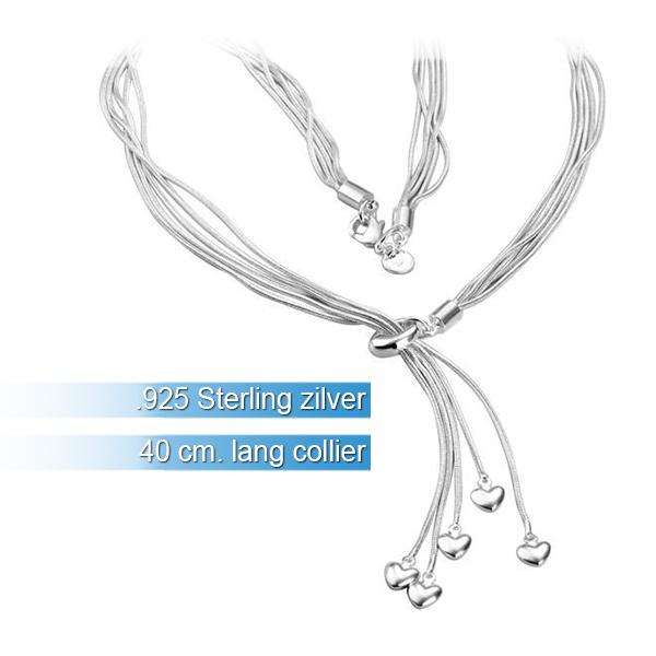 iBood Health & Beauty - Mooi zilveren collier met 5 hangertjes iBood Health & Beauty - Mooi zilveren collier met 5 hangertjes