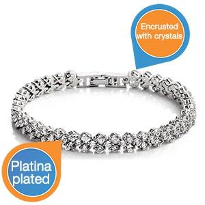 iBood Health & Beauty - Platina armband ingelegd met kristallen iBood Health & Beauty - Platina armband ingelegd met kristallen