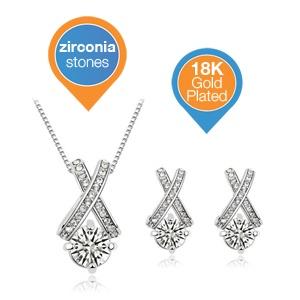 iBood Health & Beauty - Sieradenset bestaande uit een schitterende halsketting met bijhorende oorbellen iBood Health & Beauty - Sieradenset bestaande uit een schitterende halsketting met bijhorende oorbellen