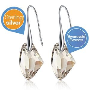 iBood Health & Beauty - Sierlijke, elegante zilveren oorbellen met Swarovski kristallen