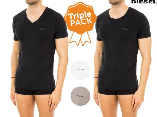 iBood Health & Beauty - Triple Pack Diesel T-Shirts ? zwart, wit of grijs