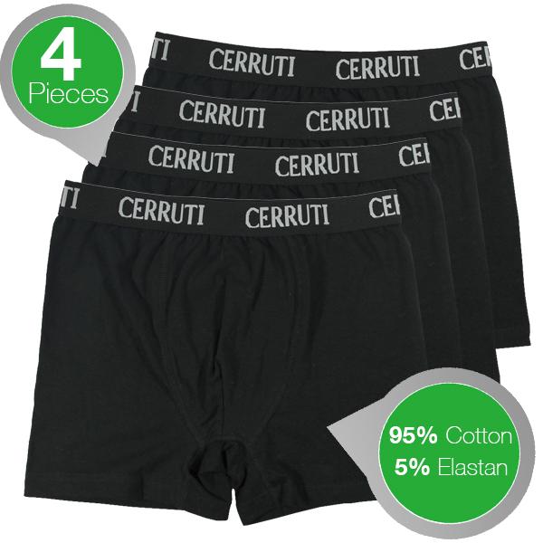 iBood Health & Beauty - Zwarte Cerruti boxershorts, set van 4 iBood Health & Beauty - Zwarte Cerruti boxershorts, set van 4