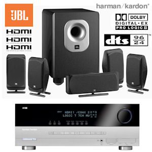 iBood - Home Cinema Set met Harman Kardon Receiver en JBL 5.1 Speakerset met Actieve Subwoofer