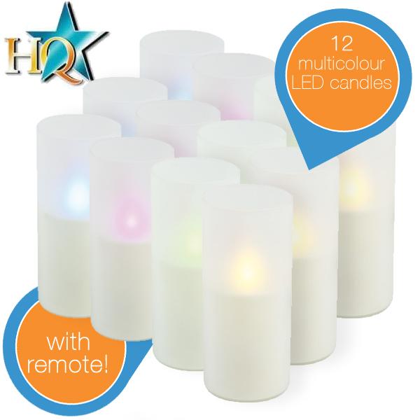 iBood Home & Living - 12 Multicolour LED kaarsen met afstandsbediening iBood Home & Living - 12 Multicolour LED kaarsen met afstandsbediening