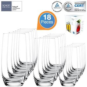 iBood Home & Living - 18-delige Schott Zwiesel glazenset - Tritan® glas, vaatwasserbestendig iBood Home & Living - 18-delige Schott Zwiesel glazenset - Tritan® glas, vaatwasserbestendig