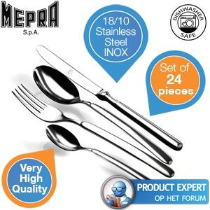 iBood Home & Living - 24-delige bestekset Goccia (18/10 Inox) van het Italiaanse kwaliteitsmerk Mepra iBood Home & Living - 24-delige bestekset Goccia (18/10 Inox) van het Italiaanse kwaliteitsmerk Mepra